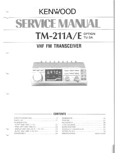 Kenwood TM-211A /E Service Manual, Option TU-3A - (26.098Kb) 13 Part File - pag. 48